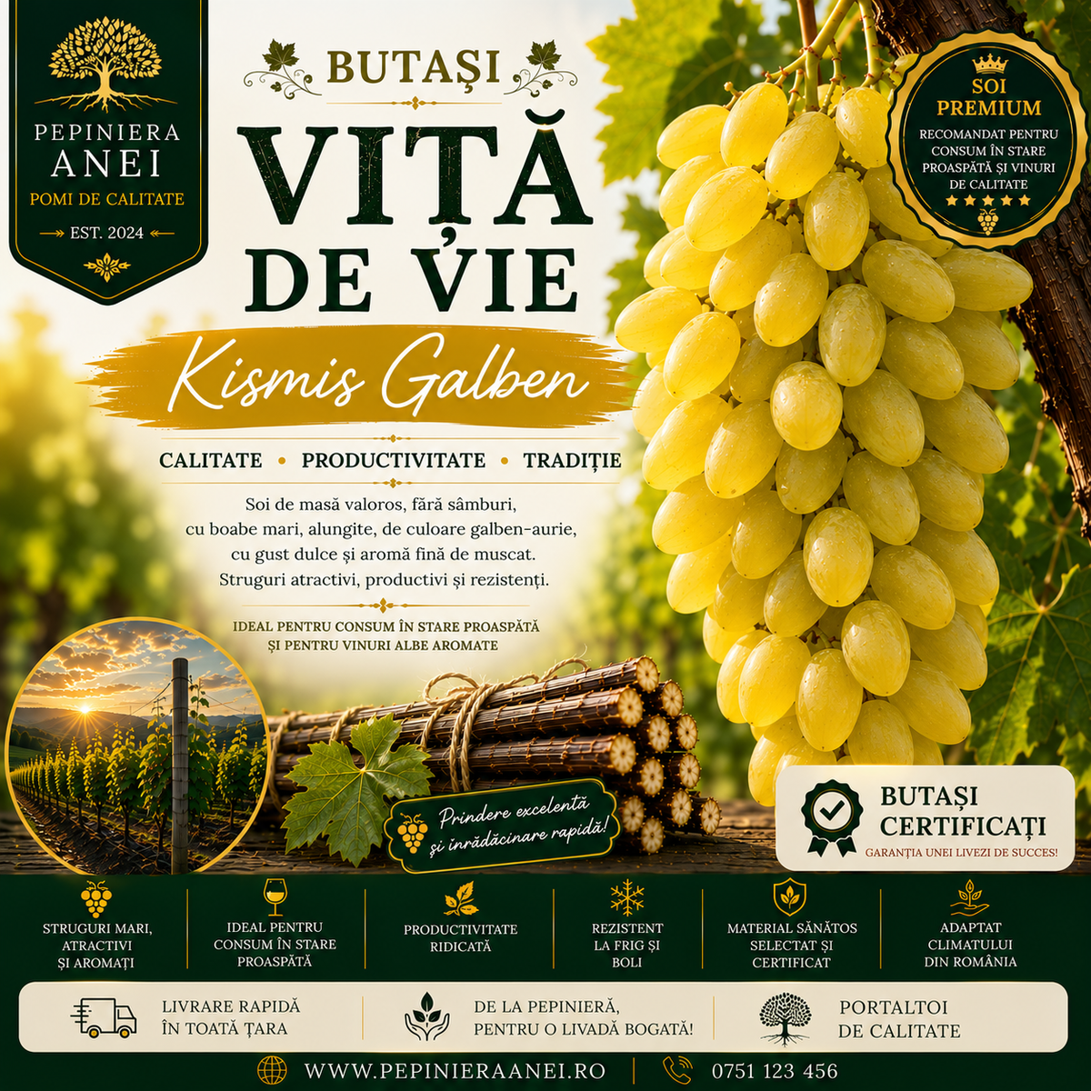Butași Viță de Vie – Kismis Galben