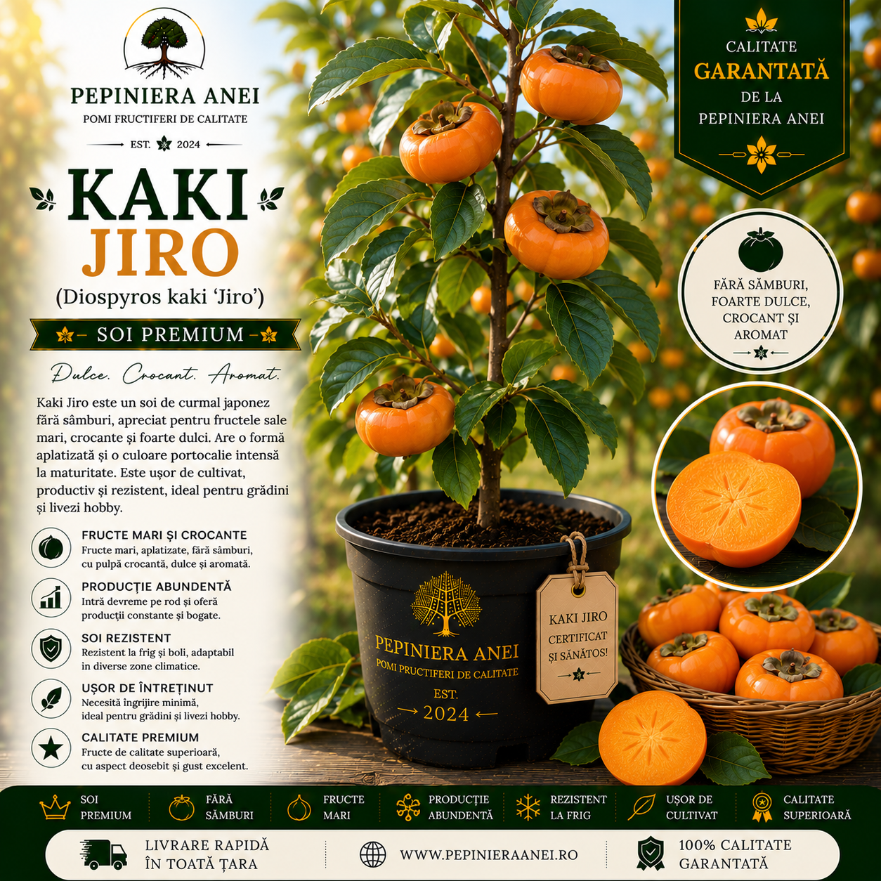 Kaki Jiro (Diospyros kaki 'Jiro')