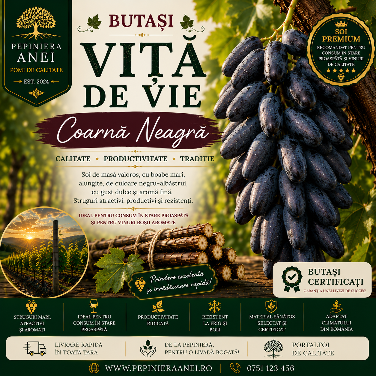 Butași Viță de Vie – Coarnă Neagră
