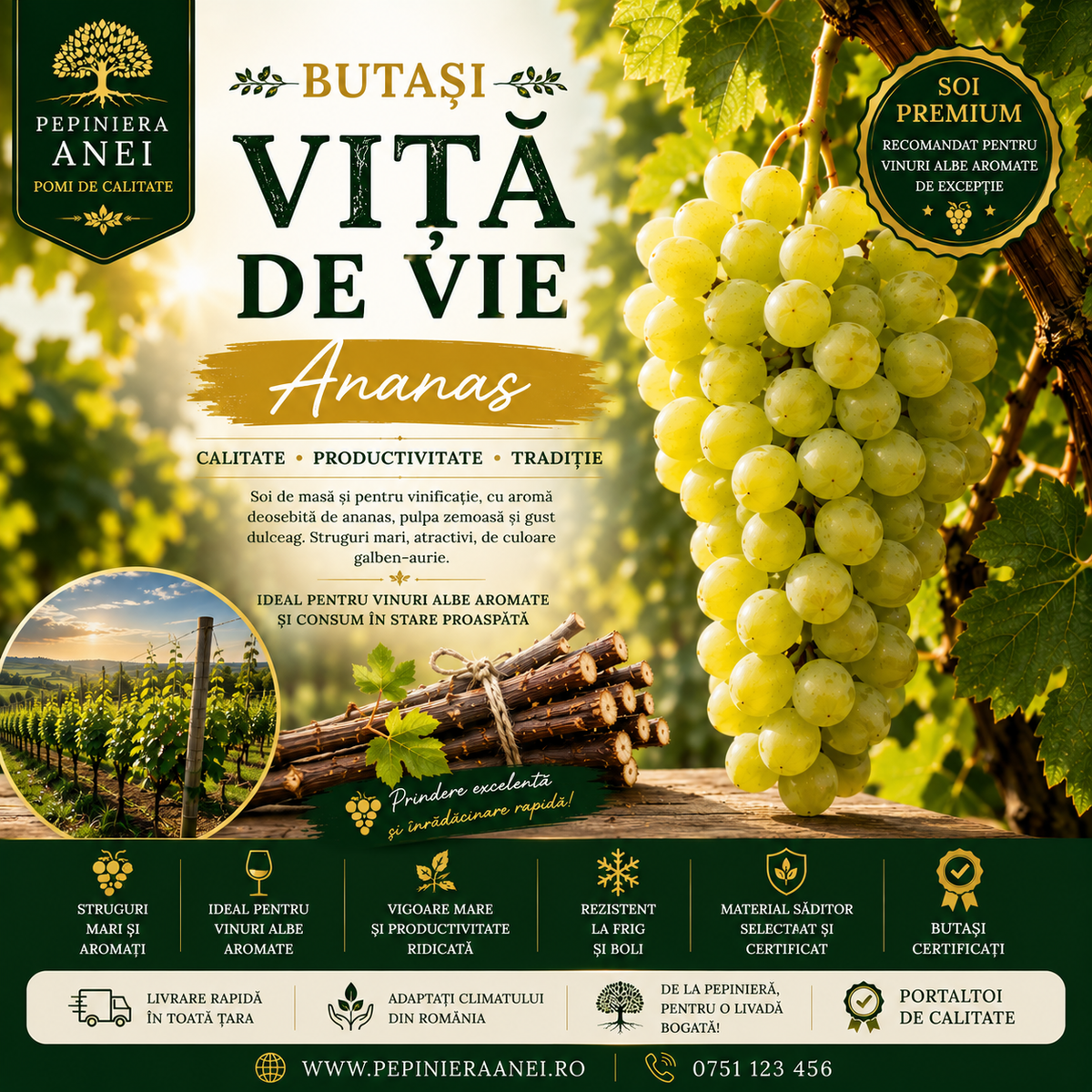 Butași Viță de Vie – Ananas