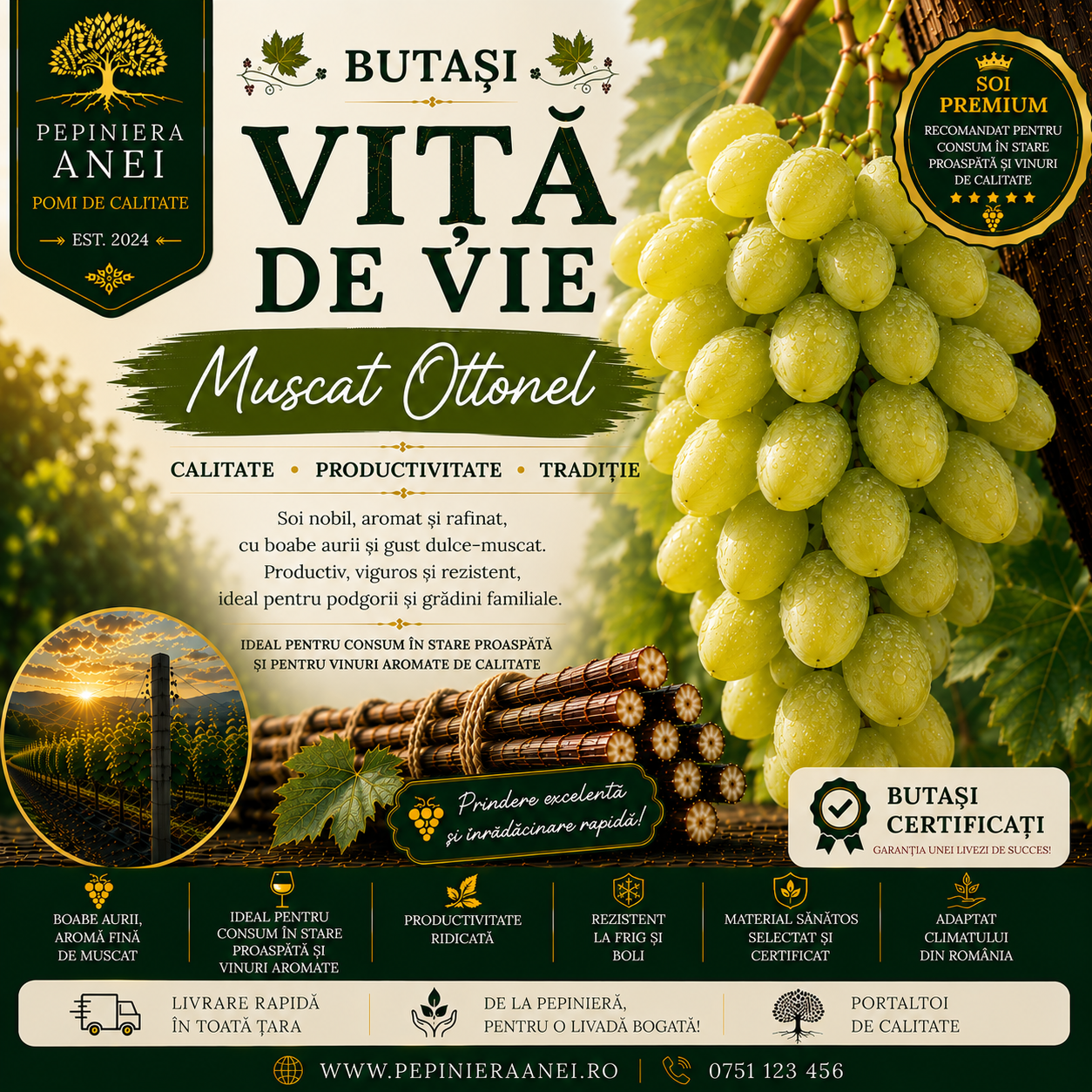 Butași Viță de Vie – Muscat Ottonel