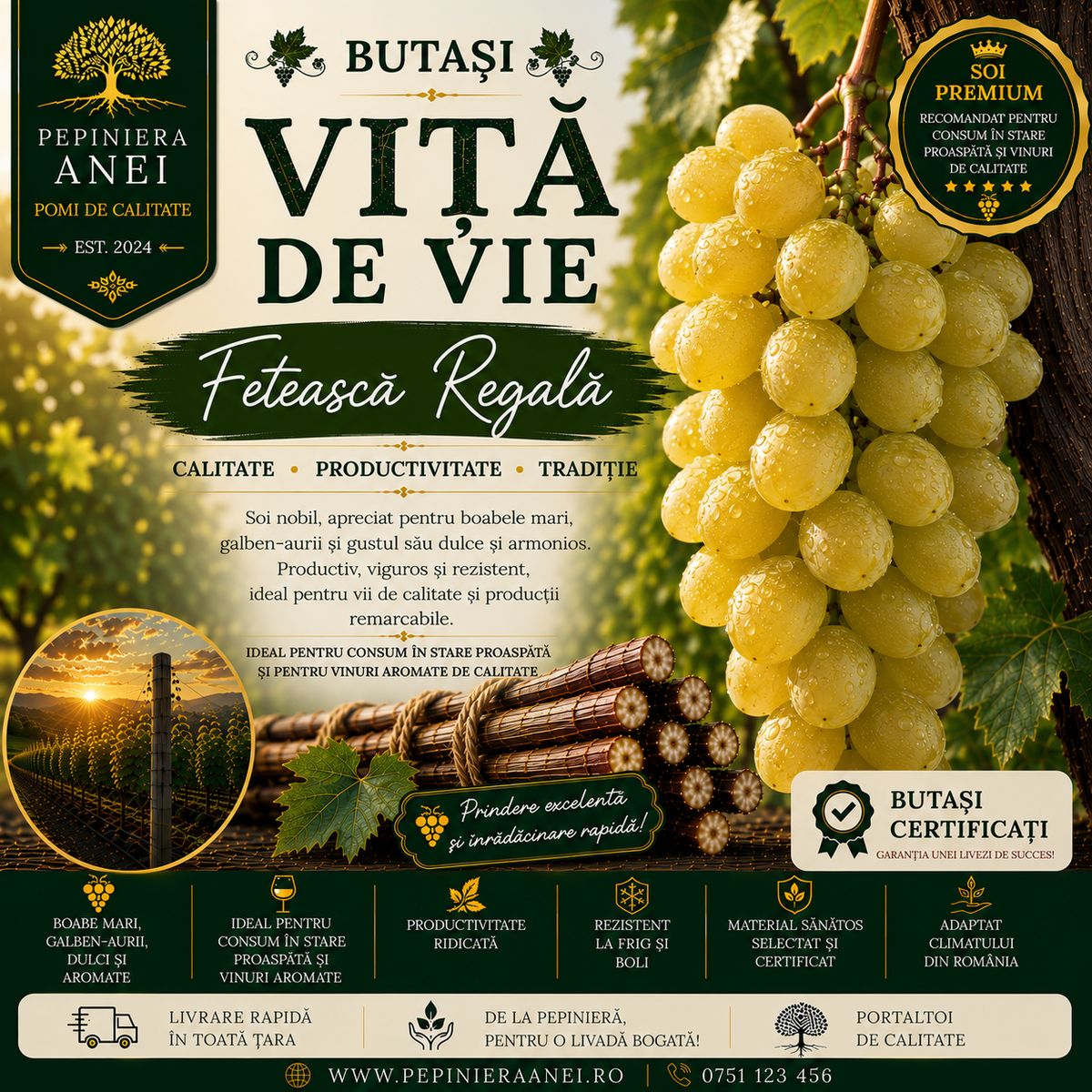 Butași Viță de Vie – Fetească Regală