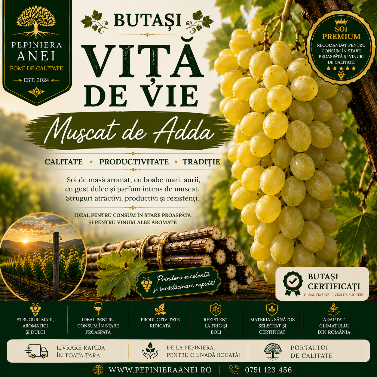 Butași Viță de Vie – Muscat de Adda