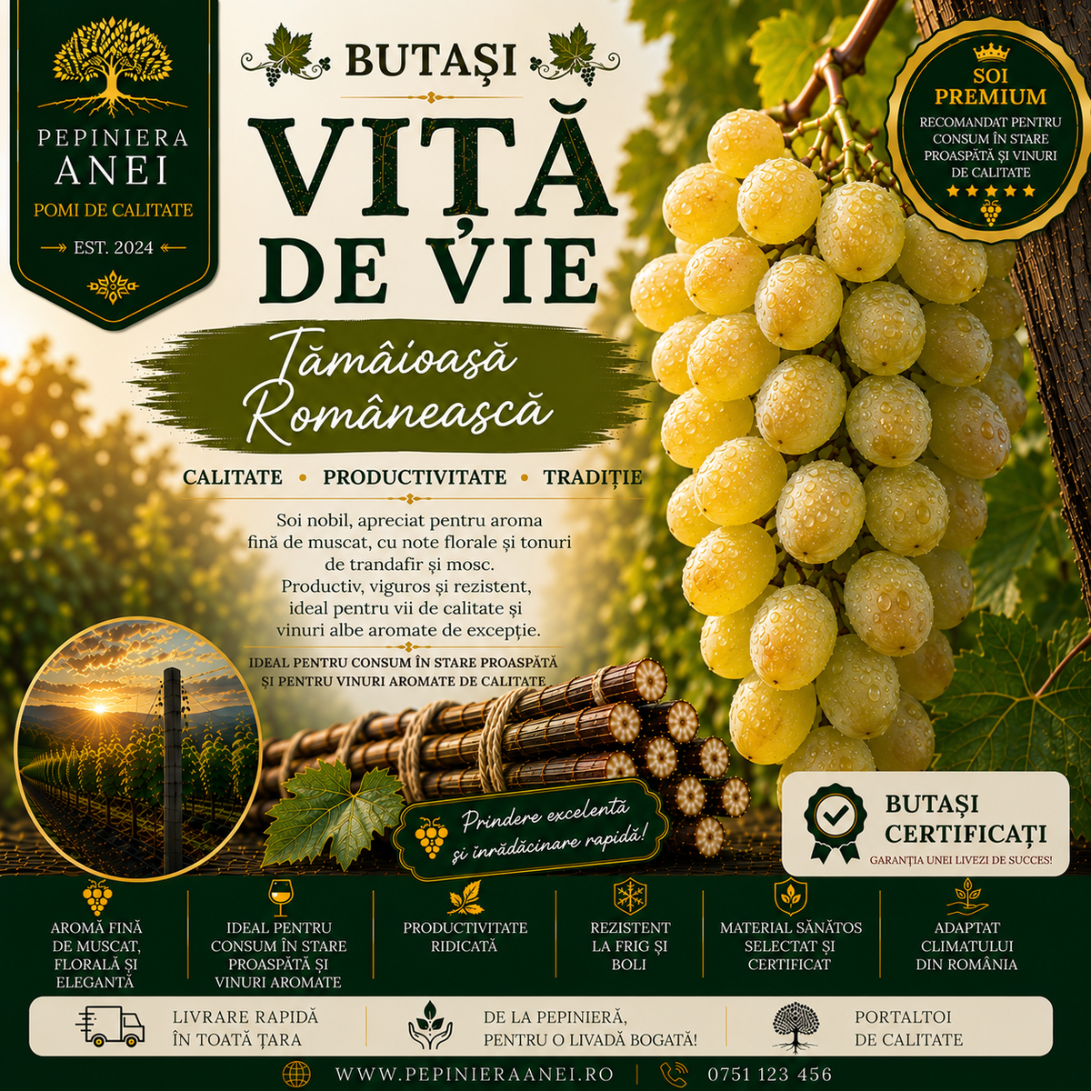 Butași Viță de Vie – Tămâioasă Românească